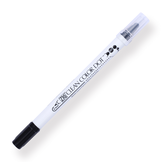 Kuretake ZIG Clean Color Dot Double-Sided Marker - Black 010 - Stationery Pal