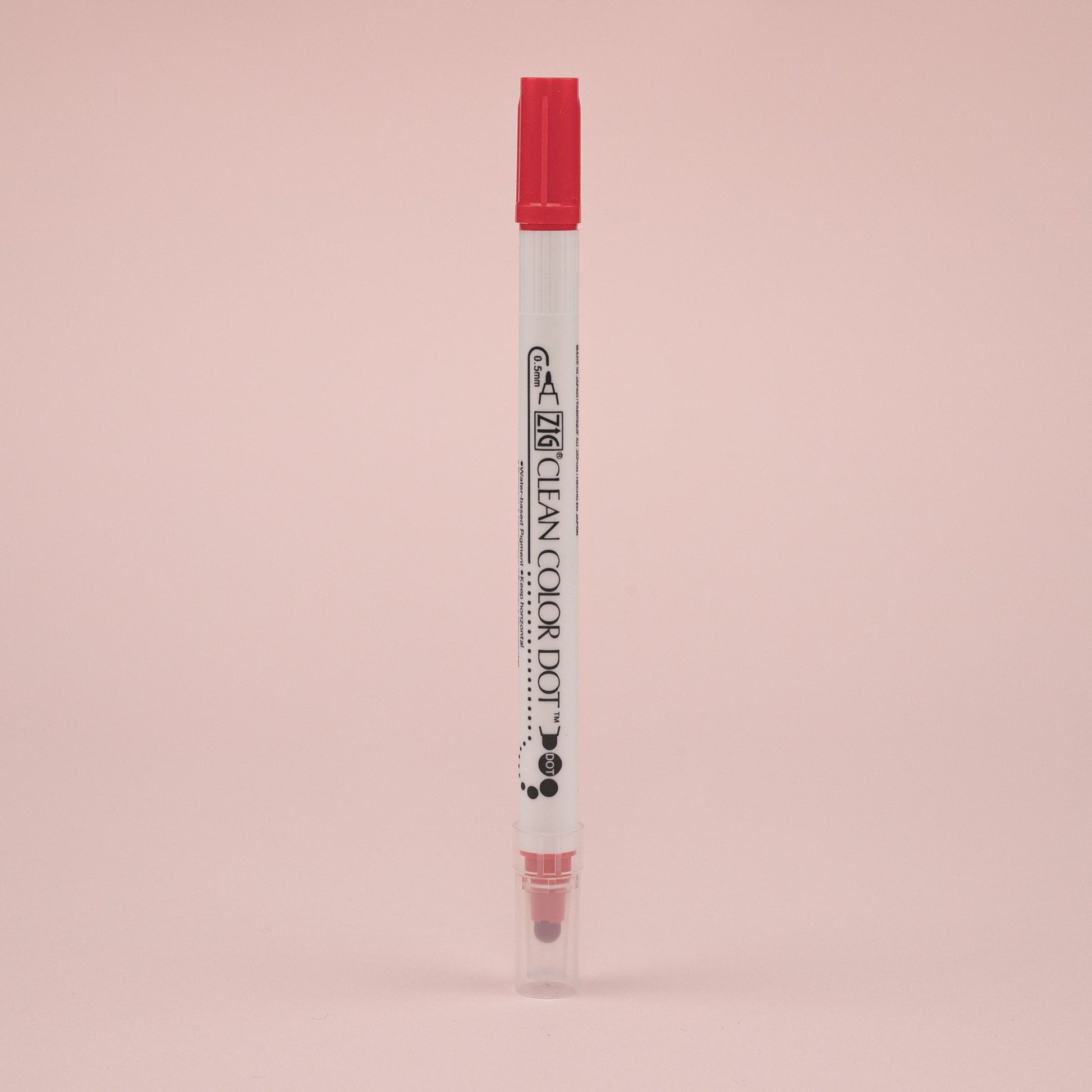 Kuretake ZIG Clean Color Dot Double-Sided Marker - Red 020 - Stationery Pal