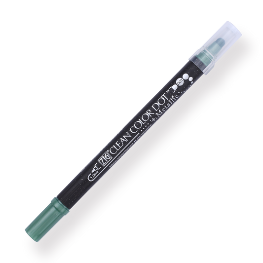 Kuretake Zig Clean Colour Dot Metallic Double-Sided Marker - Green 121 - Stationery Pal