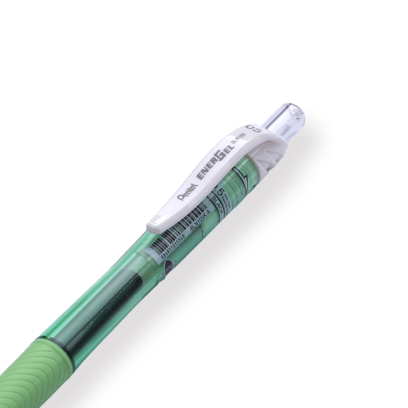 Pentel EnerGel-X Gel Pen - Needle-Point - 0.5 mm - Black (Green Body) - Stationery Pal