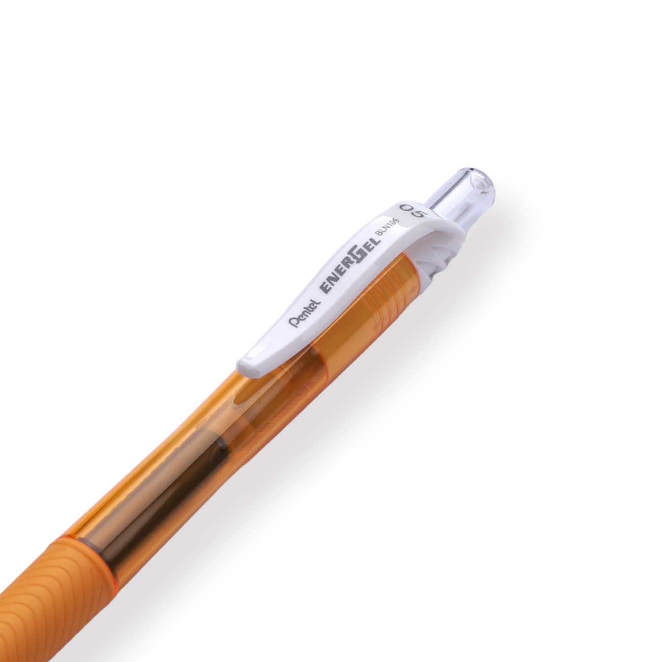 Pentel EnerGel-X Gel Pen - Needle-Point - 0.5 mm - Black (Orange Body) - Stationery Pal