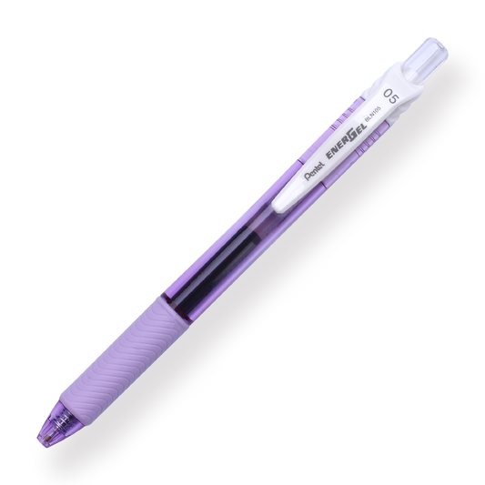 Pentel EnerGel-X Gel Pen - Needle-Point - 0.5 mm - Black (Purple Body) - Stationery Pal