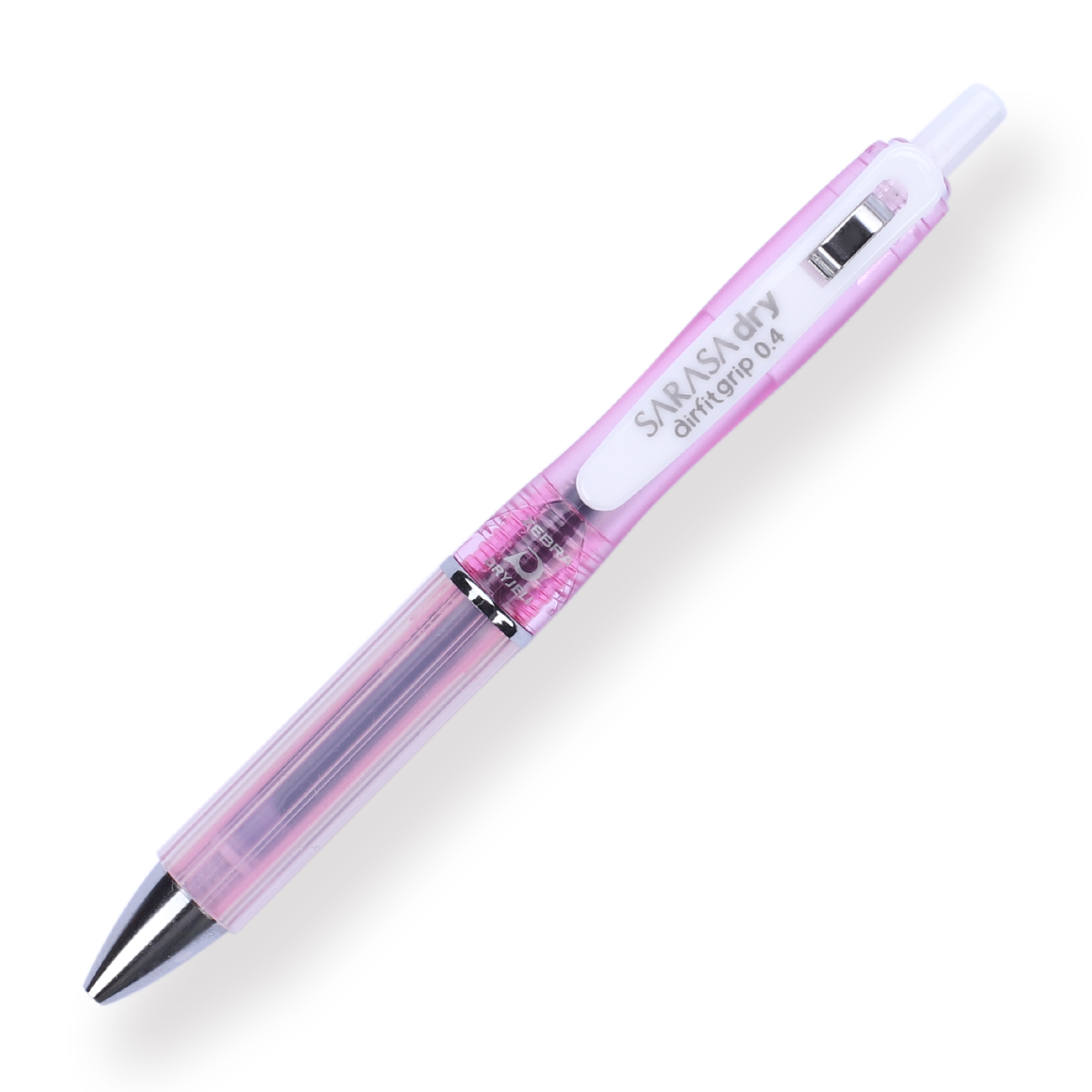 Zebra Sarasa Dry Airfit Ballpoint Pen - 0.4 mm - Black - Pink Body - Stationery Pal