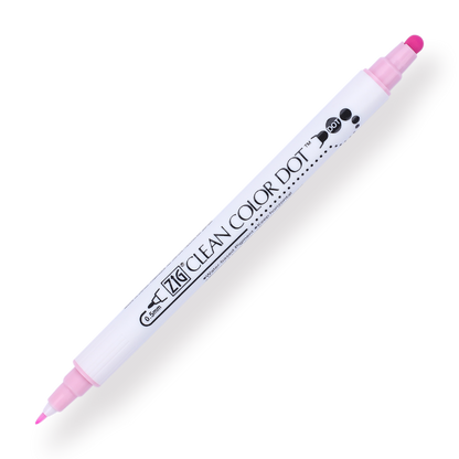 Kuretake ZIG Clean Color Dot Double-Sided Marker - Candy Pink 206 - Stationery Pal