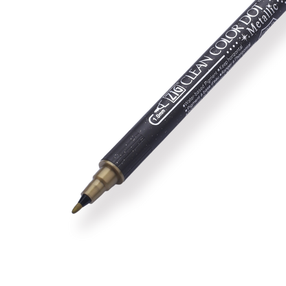 Kuretake Zig Clean Colour Dot Metallic Double-Sided Marker - Gold 101 - Stationery Pal