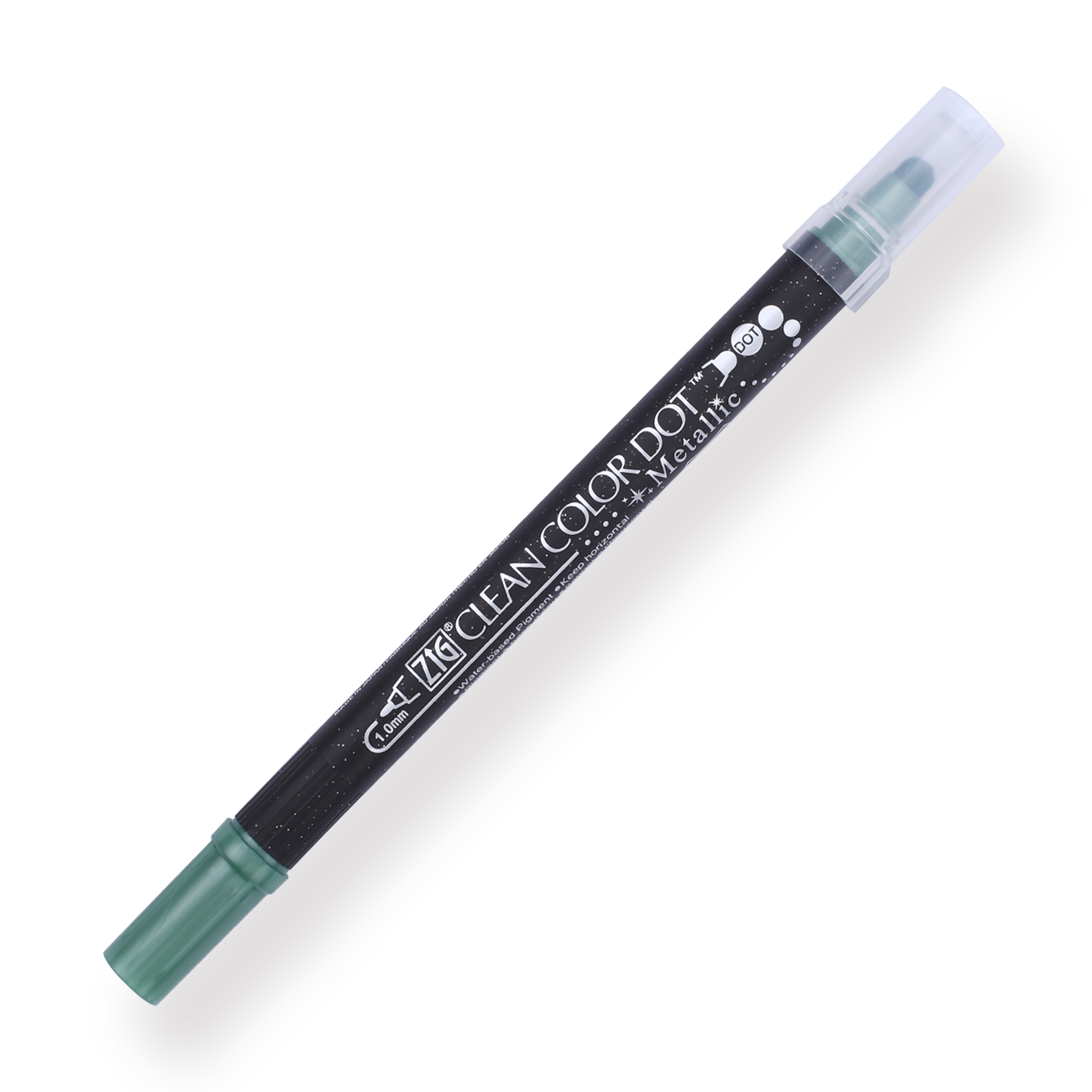 Kuretake Zig Clean Colour Dot Metallic Double-Sided Marker - Green 121 - Stationery Pal